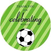 2" Round 50 Pack of Soccer Label Stickers Soccer Theme Thank You Party Sticker Labels Birthday Party Favor Stickers Decoration