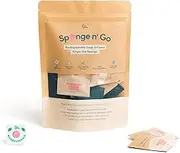 Sponge n' Go: Mini Travel Dish Soap & Sponges | Eco-Friendly, Soap-Infused, Single-Use Cellulose Compressed Sponges | Your On-The-Go Cleaning Companion for Trips, Camps, Work (Pack 20)