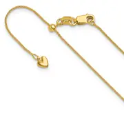 22 Inch 14K Adjustable .85mm Wheat Chain