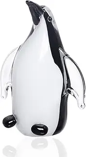LONGWIN Hand Blown Glass Penguin Sculpture Art Crystal Animal Figurine Collectible Desk Decoration Ornaments
