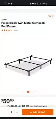 Zinus Paige Compact 7 Inch Heavy Duty Bed Frame