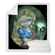 Kids Fairytale Art Portrait of Goldilocks Throw Blanket