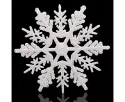 Large Snowflakes Set Of 5 White Glittered Snowflakes 12" Christmas Decorative Hanging Ornaments Window Decor Winter Outdoor Decorations