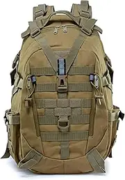 RAPIDSKY 35L Tactical Backpack, Waterproof Hiking Assault Pack with MOLLE System & Multi-Compartment Daypack for Cycling, Camping, Outdoor Adventures (Camel)
