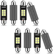 UGSHY 8 PCS 41mm Car Double-pointed Reading Light, 3030 6SMD Wide Voltage High-definition Condenser Lens LED License Plate Light, 360° Lighting Car Replacement Accessories, for Most Models (White)