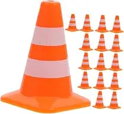 HONMEET 16pcs Mini Traffic Cones Material Road Cone Models for Table Ornaments Cognitive Development for Imaginative Play and Traffic Scenarios