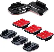 Sawanork Helmet Adhesive Mounts, 8 pcs Sticky Pads Flat Curved Mount Compatible with GoPro Hero 11, 10, 9, 8, 7, Max, Fusion, 6, 5, 4, Session, 3+, 3, 2, 1 and Other Action Camera
