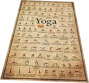 SUPVOX Canvas Yoga Posture Poster Crafted Wall Art Picture for Home Decor Unframed Yoga Design Present and Fitness Enthusiasts