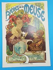 Art Postcard - Bieres de la Meuse 1897, by Artist Alphonse Mucha Art Nouveau