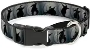 Dog Collar Martingale Oogie Boogie Silhouette Poses Gray Black 15 to 26 Inches 1.0 Inch Wide