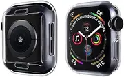 Soft Case Compatible for Apple Watch Series 6/SE/5/4 44mm with TPU Clear Screen Protector All Around Protective Case HD Clear Ultra-Thin Cover for iWatch Series 4/5/6/SE - Transparent