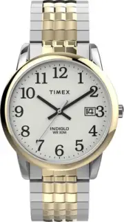 Timex Men's Easy Reader Quartz movement with date, two tone Stainless Steel Stra