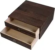 COHEALI Retro Style Storage Box Solid Wood Desk Chest of Drawers Mini Drawer Organizers Decorative Wooden Desktop Box