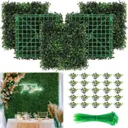 KASZOO Grass Wall 12 Pack 10"x10" Artificial Boxwood Hedge Wall Panels Privac...