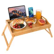 Bamboo Bed Trays for Eating,Breakfast Bed Trays with Folding Legs,Bed Trays E...