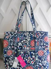 Vera Bradley Tote Large Red White Blossoms New with tags
