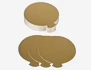 Mini Gold Cake Boards, Pack of 100 (1, Round)