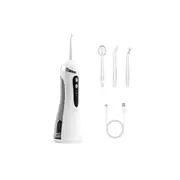 Portable Rechargeable Water Dental Flosser for Teeth Cleaning with 4 Tips-White