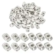 50pcs 4545 Series M5 T Nuts T Slot Nut Hammer Head Fastener Nut Silver