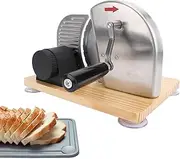 Generic Manual Bread Slicer, Adjustable Thickness, Stainless Steel Blade, Stainless Steel, ABS, Wood, Silicone Body, Evenly Slices Homemade Sourdough, Butter, Sausage