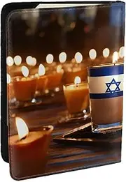 [JEJEA] Israeli Flag Print Travel Organizer Credit Cards Case Passport BookPassport Holder Cover Wallet forTraveling,, Black, One Size