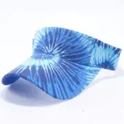 Pit Bull Tie Dye Sun Visor Spiral Hat Blue Color Unisex Adjustable