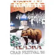 1986 KODIAK CRAB FESTIVAL EVENT POSTER VINTAGE ORIGINAL ALASKA ED TUSSEY