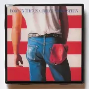 BRUCE SPRINGSTEEN Born In The U.S.A. COASTER Custom Ceramic Tile Barware Cork