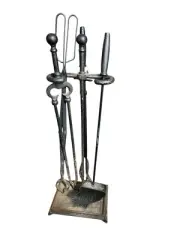 Vintage Cast Iron Fireplace Tool Set