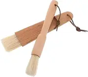 Outanaya Natural Wood BBQ Grill Brush Set Basting Brush for Outdoor Grilling Baking Accessories
