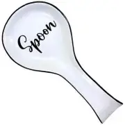 Spoon Rest For Kitchen Counter & Stove Top - White Ceramic Spoon Holder for C...