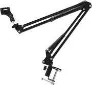 Desktop Microphone Stand Adjustable Boom Arm for Studio Recording Black