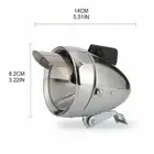 Retro Bright Bicycle Headlight Vintage Bike Metal Case Chrome Steel LED Light
