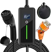 Portable Electric Car Charger, 5 Meter 7kW Electric Vehicle Charger with 5-Pin Australia Plug, 8-32A Adjustable, 1-Phase Type 2 Charging Cable for EV & PHEV