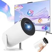Mini Projector with WiFi 6 and Bluetooth, 4K 1080P Support Portable Projector 180° Rotatable 130'' Screen Movie Projector Auto Keystone Compatible for Laptop, PC, Smartphone