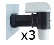 GPI Drum Tap Plastic Solvent 20mm Black & White Twist 3 Pack
