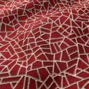 8 yds JF Fabrics Contest Current Boho Modern Mosaic Red Velvet Upholstery Fabric