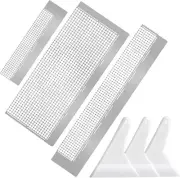 Whaline 3Pcs Stainless Diamond Pasted Drawing Ruler Steel 5D silver