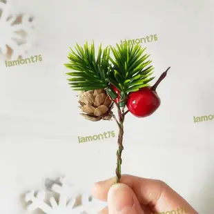 【現貨】聖誕松針 迷你松針枝聖誕紅果漿果松果聖誕樹裝飾配件