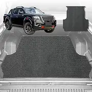 6D Diamond Ute Tub Mat for Nissan Navara Dual Cab Pro-4X 2022-Current (with Factory Plastic tub Liner) - Heavy-Duty & Custom Fit with Poly Material - Scratch-Proof - Waterproof - Black