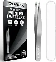 DUROX Ingrown Hair Tweezers, Pointed Tweezers for Ingrown Hairs, Splinter Tweezers with Fine Tip, Fine Tweezers for Splinter Removal Kit, Sharp Tweezers for Splinters, Pointy Tweezers with Needlepoint