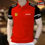 FERRARI 法拉利 POLO 衫高端鱷魚麵料短袖超奢華