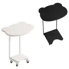 Bear End Table with Wheels Cute Small Side Table for Bedroom Balcony Bedside