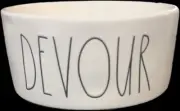 Rae Dunn "DEVOUR" 6” Pet Dog Cat Bowl Food Water Dish Ceramic