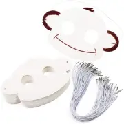 48 Pack Blank DIY Paper Monkey Mask for Kids Costume Party, White 3.8" x 5.9"