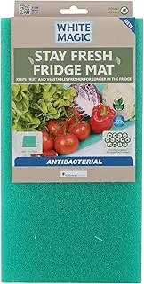White Magic Stay Fresh Fridge Mat Antibacterial – 47 x 30 cm, Prolongs Freshness, Prevents Mold, Customizable Fit, FDA Approved, Machine Washable, SGS Tested for 99% Bacteria Elimination