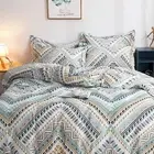 Aztec Boho Duvet Cover King, 100% Cotton 3 pcs Tribal Boho Bedding Set, Aztec...