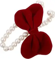 NOLITOY Faux Pearl Bow Car Headrest Hook Vehicle Accessory for Purse Storage Multi-use Car Seat Back Hanger