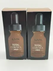 NEW (2-PK) NYX Total Control Pro Drop Foundation TCPDF21 COCOA Dark Brown