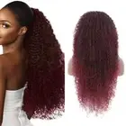 Ombre Drawstring Curly Ponytail Synthetic Afro Ponytail Extension Women